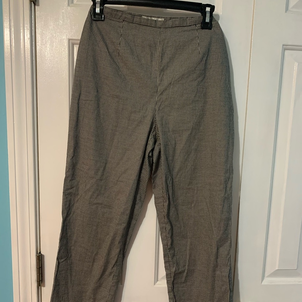 Gingham printed skinny trousers